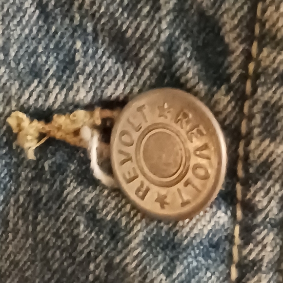 Revolt Dress Denim Jean Size Large Button Pockets Long - Picture 8 of 14
